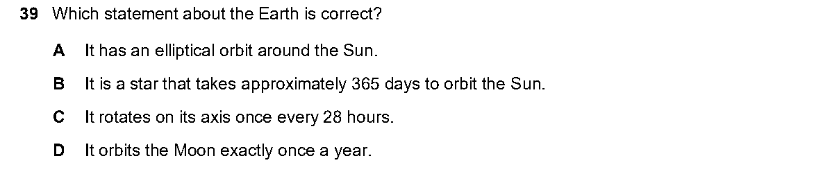 Question 39, including diagrams and options A–D. Text version below.