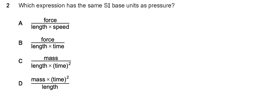 Question 2, including diagrams and options A–D. Text version below.