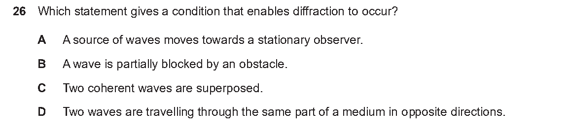 Question 26, including diagrams and options A–D. Text version below.